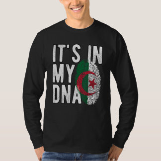 het zit in mijn DNA Algerije vlag Vingerafdruk T-shirt