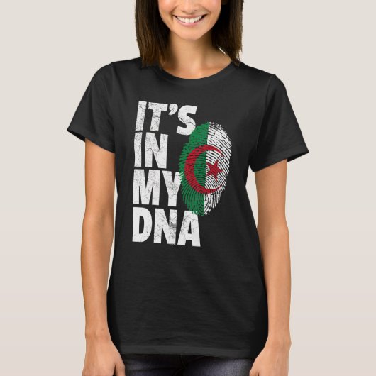 Het zit in mijn DNA Algerijnse vlag Mannen vrouwen T-shirt (Voorkant)