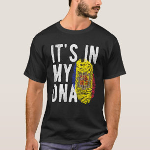 het zit in mijn DNA Andorra vlag Vingerafdruk T-shirt