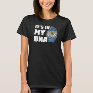 Het Zit In Mijn DNA Argentinië Vlag Vingerafdruk M T-shirt