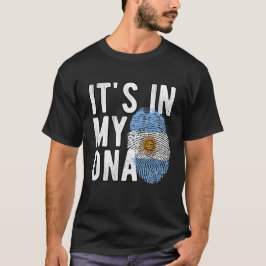 Het zit in mijn DNA Argentinië Vlag Vingerafdrukke T-shirt