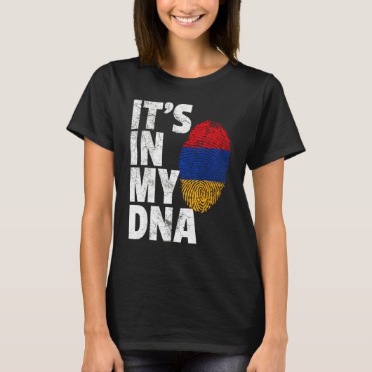 HET ZIT IN MIJN DNA Armeense Armeense Vlag T Shirt (Voorkant)