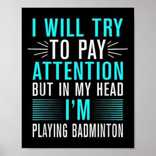 Het zit in mijn DNA Badminton Shuttle Racket Badmi Poster (Voorkant)