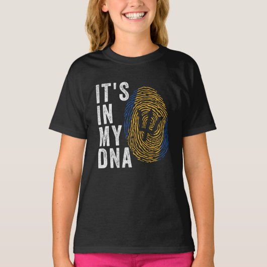 Het zit in mijn DNA - Barbados vlag T-shirt (Voorkant)
