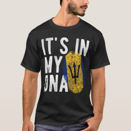 Het zit in mijn DNA Barbados Vlag Vingerafdrukken T-shirt