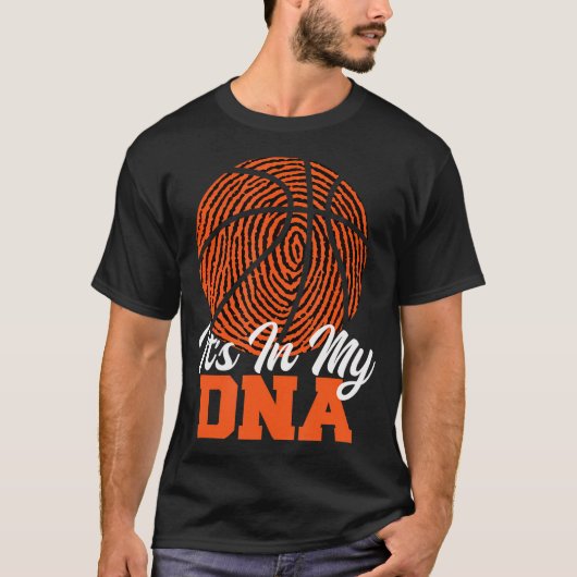 Het zit in mijn DNA - Basketbal speler spel trein T-shirt (Voorkant)