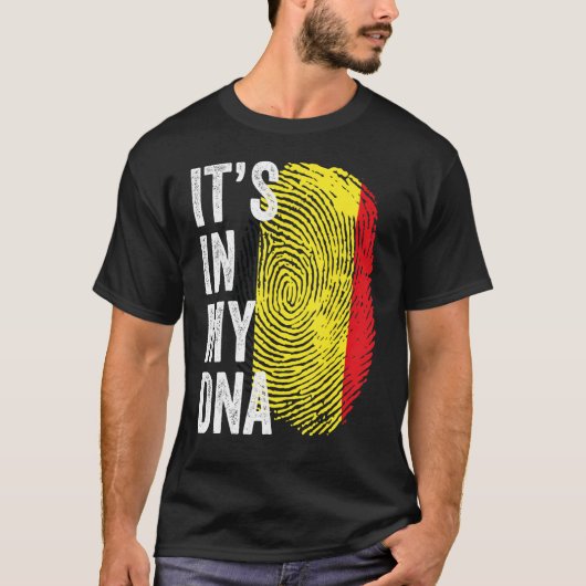 Het zit in mijn DNA Belgische vlag Belgische voetb T-shirt (Voorkant)