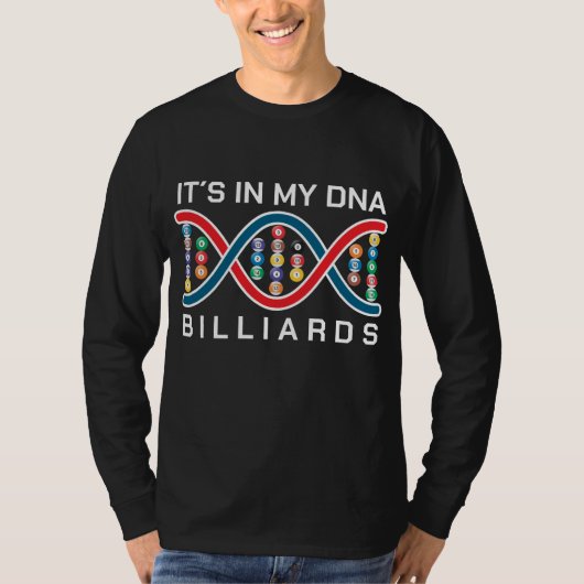 Het zit in mijn DNA biljarten T-shirt (Voorkant)
