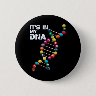 Het zit in mijn DNA biljartspeler sportliefhebber  Ronde Button 5,7 Cm