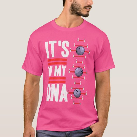 Het zit in mijn DNA-bowler T-shirt (Voorkant)