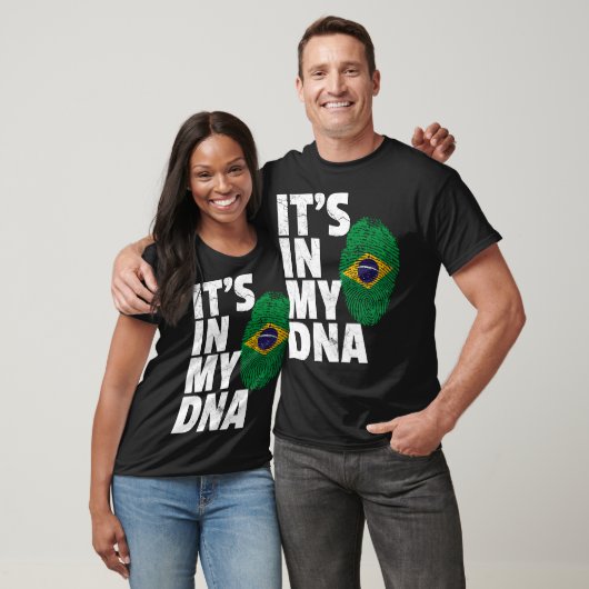 Het zit in mijn DNA Braziliaanse vlaggentrots T-shirt (Unisex)