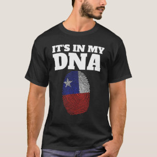Het zit IN mijn DNA Chili Vlag Vingerafdruk Chilee T-shirt