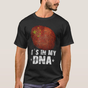 Het zit in mijn DNA China vlag Chinese retro ik st T-shirt