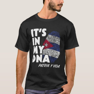 HET ZIT IN MIJN DNA Cuba Vlag Cuba Vingerafdruk Pa T-shirt