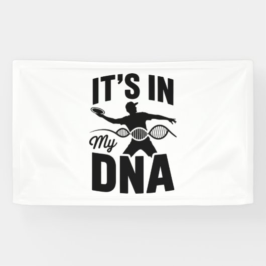 Het zit in mijn DNA disc golf Spandoek (Horizontaal)