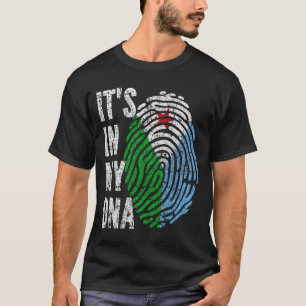 HET ZIT IN MIJN DNA Djibouti Vlag Mannen Vrouwen K T-shirt
