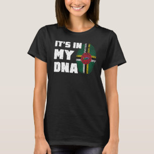Het Zit In Mijn DNA Dominica Vlag Vingerafdruk Man T-shirt