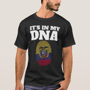 Het zit in mijn DNA Ecuador Vlag Vingerafdruk Ecua T-shirt