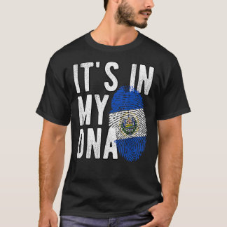 Het zit in mijn DNA El Salvador vlag Fingerprint T-shirt