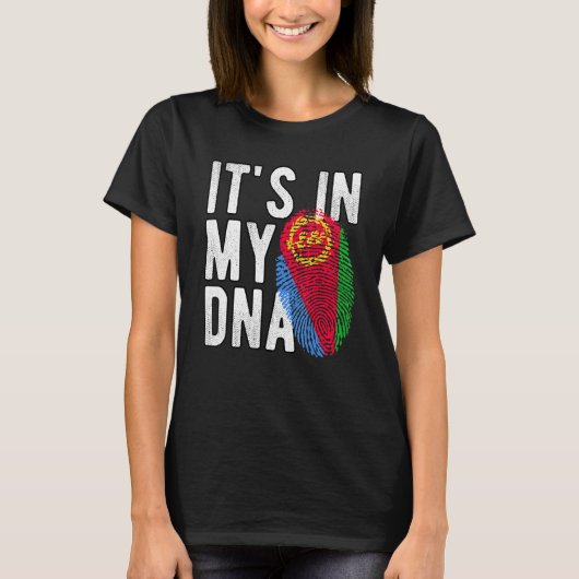 Het zit in mijn DNA Eritrea vlag Fingerprint T-shirt (Voorkant)