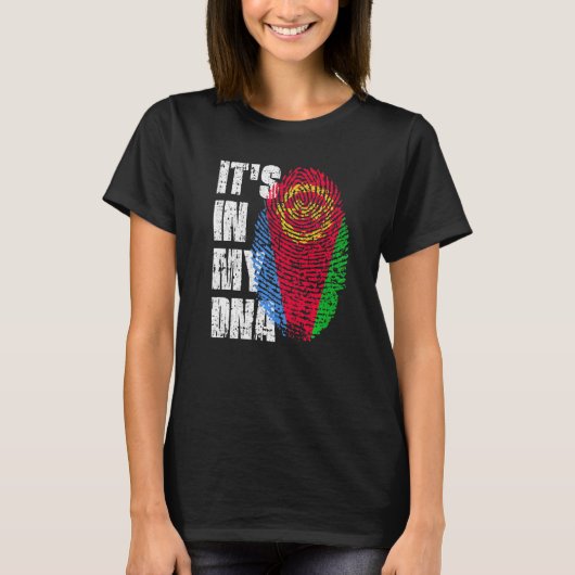 HET ZIT IN MIJN DNA Eritrese Vlag Eritrea T-shirt (Voorkant)