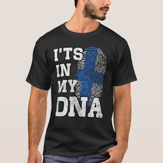 Het zit in mijn DNA Finse vingerafdruk Trots Finla T-shirt (Voorkant)