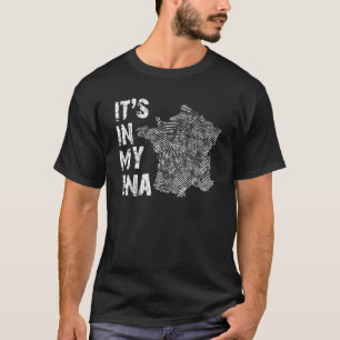 Het zit in mijn DNA Frankrijk vingerafdruk kaart T-shirt