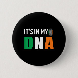 Het Zit In Mijn Dna Ierland Ierse Vlag Cadeaus Man Ronde Button 5,7 Cm