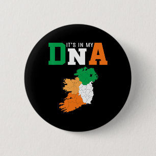 Het Zit In Mijn Dna Ierland Ierse Vlag Cadeaus Man Ronde Button 5,7 Cm
