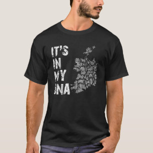  Het zit in mijn DNA Ierland vingerafdruk kaart IR T-shirt