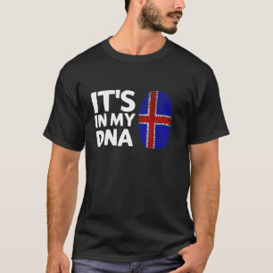 Het zit in mijn DNA IJslandse vlag Vingerafdruk IJ T-shirt