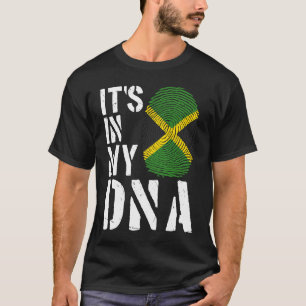 Het zit in mijn DNA Jamaicaanse vlag vingerafdruk  T-shirt