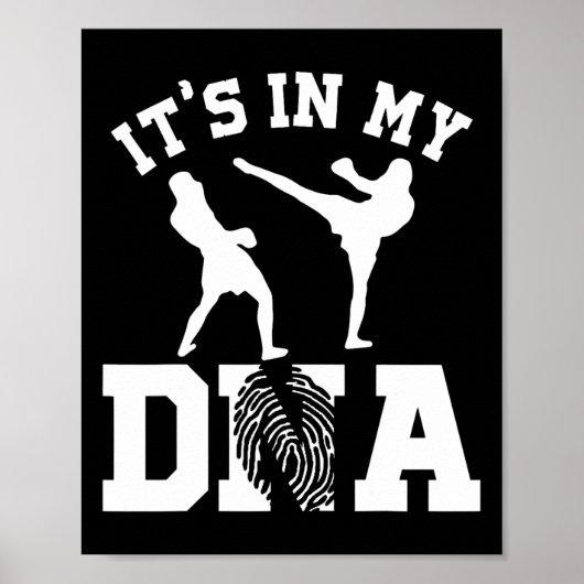 Het Zit In Mijn Dna Kickbokscadeaus Poster (Voorkant)