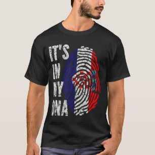 HET ZIT IN MIJN DNA Kroatische Vlag Mannen Vrouwen T-shirt