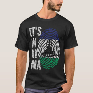 HET ZIT IN MIJN DNA Lesotho Flag Mannen Vrouwen Ki T-shirt
