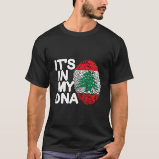 Het Zit In Mijn DNA Libanon Vlag Libanese Roots Li T-shirt