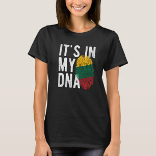 Het zit in mijn DNA Litouwen vlag Fingerprint Pr T-shirt