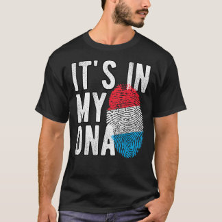 Het zit in mijn DNA Luxemburgse vlag Fingerprint T-shirt