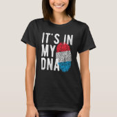 Het zit in mijn DNA Luxemburgse vlag Fingerprint T-shirt (Voorkant)