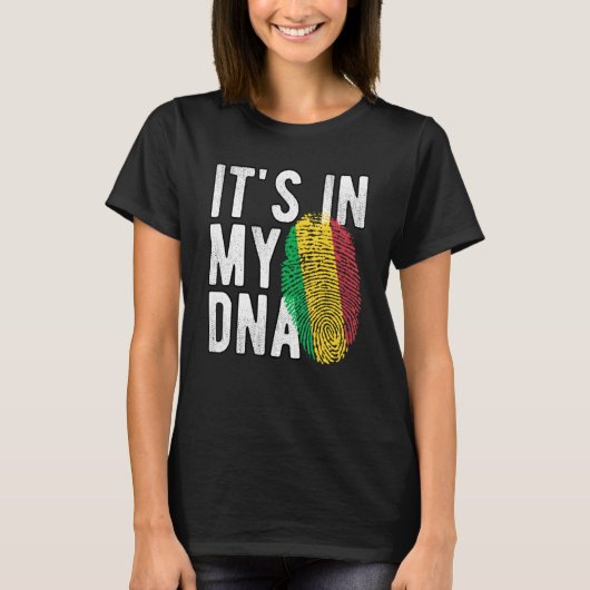 Het zit in mijn DNA Mali vlag Fingerprint T-shirt (Voorkant)