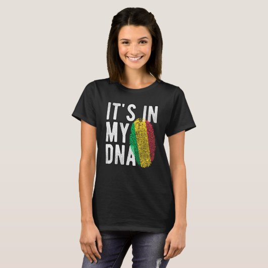 Het zit in mijn DNA Mali vlag Fingerprint T-shirt (Voorkant volledig)