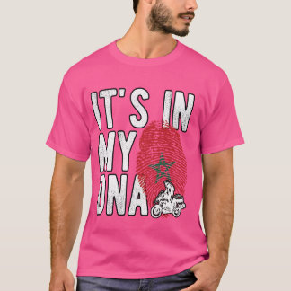Het zit in Mijn DNA Marokko Vlag Marokkaanse motor T-shirt