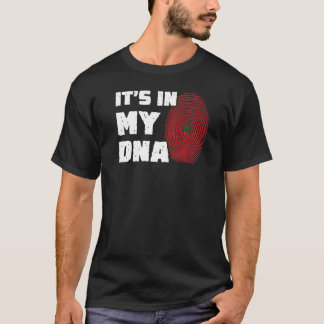 Het zit in mijn DNA Marokko Vlag Vingerafdruk Mann T-shirt