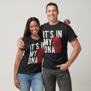 Het zit in mijn DNA Marokko Vlag Vingerafdrukken T-shirt