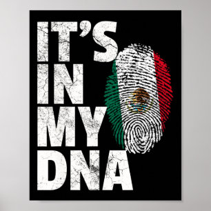 Het zit in mijn DNA Mexicaanse Mexicaanse vlag Cin Poster