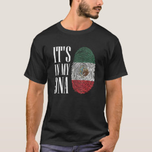 Het Zit In Mijn Dna Mexicaanse Vlag Vingerafdruk H T-shirt