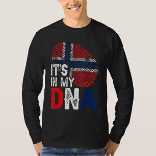 Het zit in mijn DNA Noorwegen Vlag Vingerafdruk Pa T-shirt