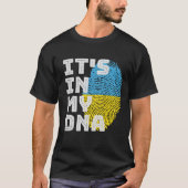 Het zit in mijn DNA Oekraïne vlag vingerafdruk T-shirt (Voorkant)