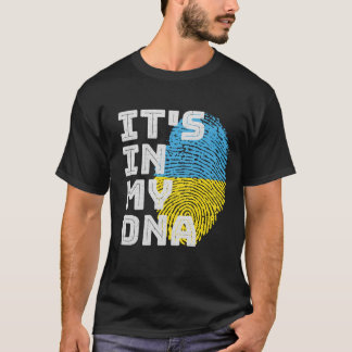 Het zit in mijn DNA Oekraïne vlag vingerafdruk T-shirt