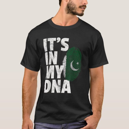 HET ZIT IN MIJN DNA Pakistan Flag Pride Nationaal  T-shirt (Voorkant)